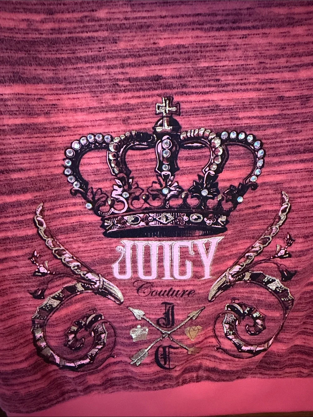 Juicy Couture Pink and Coral Striped Hoodie. Hardly worn.